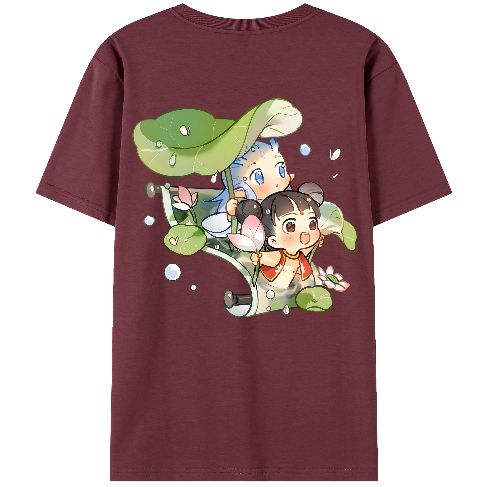 （画像用） Ne Zha 2 ナタ 魔童の大暴れ 綿100％半袖Tシャツ（背面プリント）